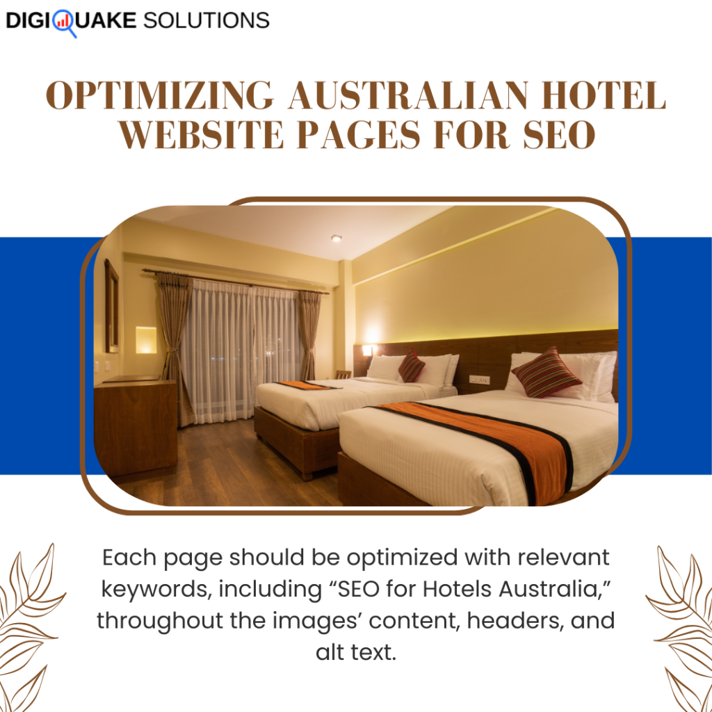 Optimizing Australian Hotel Website Pages for SEO - A modern hotel room with two beds, nightstands, and soft lighting.